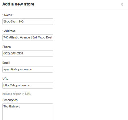 StoreMapper Add a Location