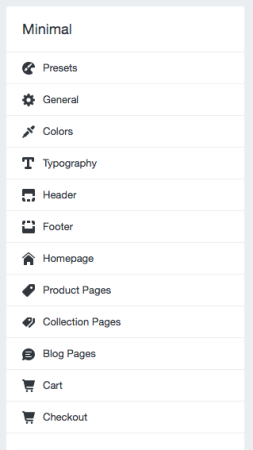 Shopify Storefront Editor: theme settings