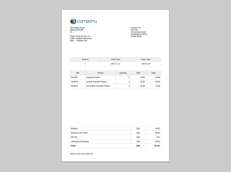 Invoicify Shopify invoice screenshot