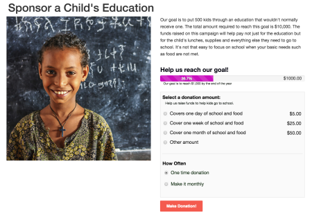 final donations with shopify