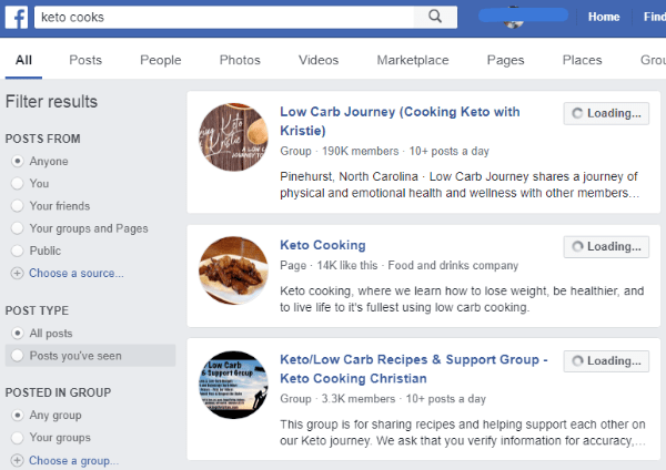 platform for keto cooks